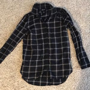 Madewell Classic Cotton Flannel Button Down, XXS